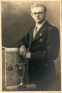 Young man & accordion music old Photo c1930