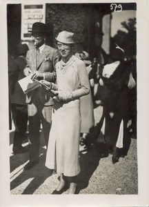 French Fashion Woman Tongue sticking out old Photo 1930