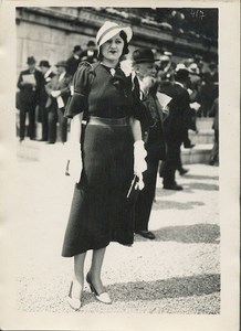 French Fashion Elegant Lady old Studio Photo 1930's