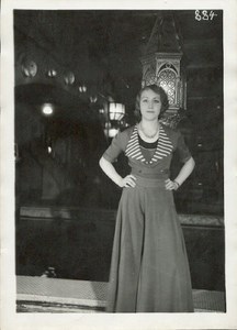 French Fashion Elegant Lady old Studio Photo 1930's