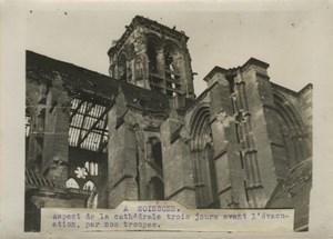 Soissons Cathedral Ruins WWI WW1 old Photo 1914-1918