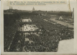 Crowd at Victory Military Parade WWI WW1 old Photo 1919