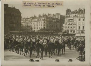 Garde d'Honneur Troops Crowd WWI WW1 old Photo 1918