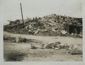 Blown up Church Ruins WWI WW1 Old Photo 1917