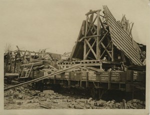 German Truck Blown up Train Station WWI WW1 Photo 1917