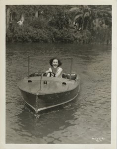 Actress Maureen O'Sullivan in boat old MGM Photo 1932