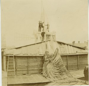 Balloon crash in Fairground building in Moscow old Photo Lot 1900