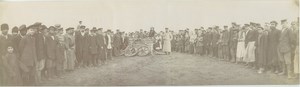 Aeronaut Balloon basket after landing Russia Old Panoramic Photo 1909