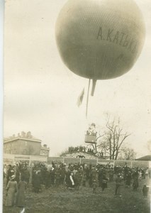 Gas Balloon leaving flight chart Russia old Photo 1912