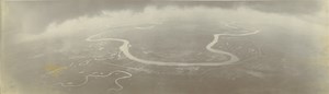 Aerial Panorama Photo Moskva River on Cloudy day 1912