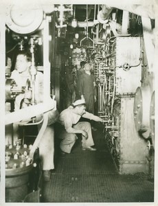 British Battleship Interior Boiler Room WWI WW1 Photo