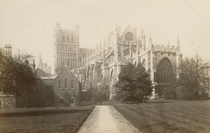 Exeter Cathedral old James Valentine Albumen Photo 1880