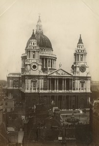 London St Paul Cathedral old Albumen Photo 1880