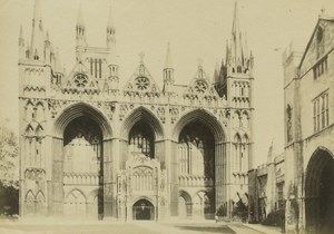 Peterborough Cathedral English Gothic old Photo 1890