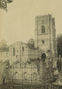 Fountains Abbey Ruins Studley Park Ripon old Photo 1890