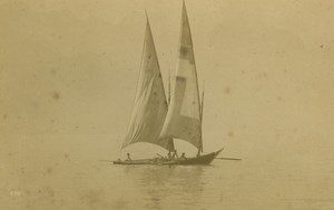 Geneva Lake Sailboat Lac Leman old Photo 1880