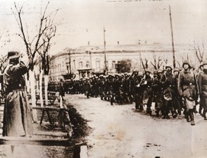 WWII German Troops Parade Marching Kerch WW2 Photo 1941