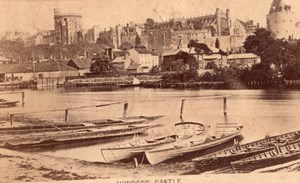 Windsor Castle Boat Thames old CDV Photo 1870's