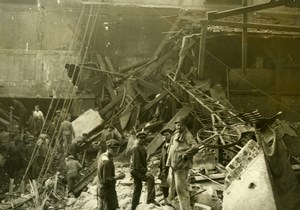 France Workers on site of an explosion Old Photo 1910