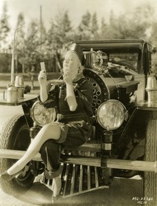 Actress Mary Carlisle in Overalls hybrid train/automobile MGM Photo 1932