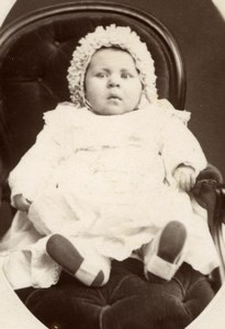 France Young Baby in chair old CDV Photo 1900