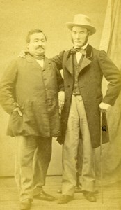 France Paris 2 Men Posing Friendship old Noury CDV Photo 1860's