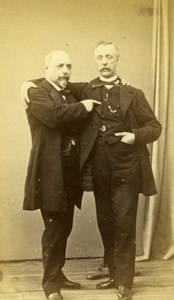 France Paris 2 Men Posing Friendship old Noury CDV Photo 1860's