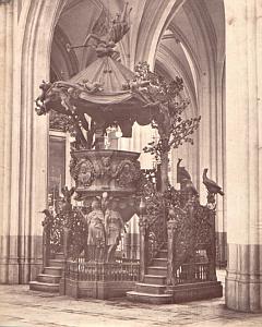 Anvers Cathedral pulpit Belgium old Photo 19C