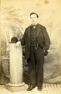 CDV Italian man costume hat studio Photo 19C
