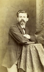 France Strasbourg Man Posing with Book Old Ch. Winter CDV Photo 1870