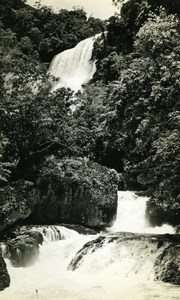 New Guinea River & Waterfall Forest old Photo 1940