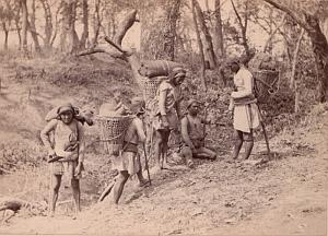 Nepalese group with wicker basket bush knives