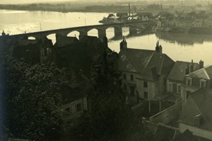 France River bridge Town Photographic study Old Photo 1935