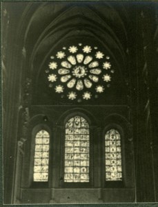 France Church interior Stained Glass Photographic study Old Photo 1935