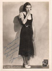 French Actress Singer Lyne Clevers Signed Piaz Photo