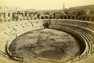 France Nimes Roman Amphitheater Amphitheatre old Cabinet Card Photo 1880