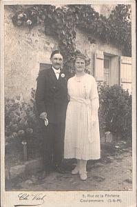 Groom & Bride Just Married old Cabinet photo CC 1900