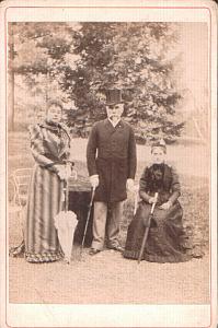 Family Sunday Walk Country Antique Cabinet photo 1900