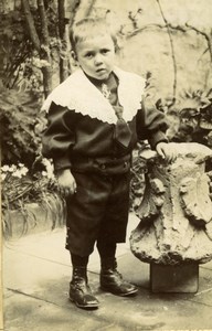 France Young Boy in Sunday Clothes old Studio CDV Photo 1890