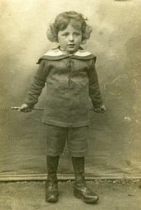 France Young Boy Sailor Costume Davidson old Studio CDV Photo 1916