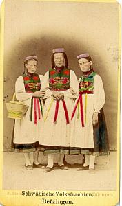 Three women, Germany Types old Studio CDV Photo 1868