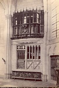 Bruges Church Belgium old Antique Albumen Photo 1890