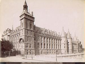 Paris Architecture building Antique Albumen Photo 1880