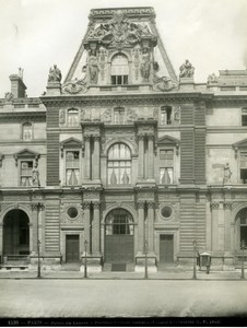 France Paris Louvre Palace Pavillon Colbert old Photo 1900'