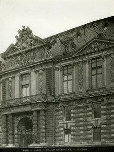 France Paris Louvre Palace Architecture Detail old LP Photo 1900'