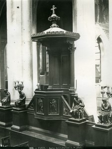 France Paris Saint-Gervais Church Pulpit Chaire old LP Photo 1900