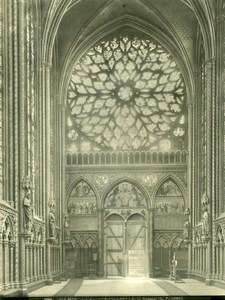 France Paris Sainte Chapelle Interior Rosace old LP Photo 1900'