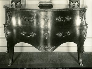Old LP Photo of Antique Dresser Louvre Museum Paris France 1900