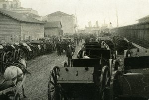 France Cart Wagon Horse Town Scene Military WWI WW1 old Photo 1914-1918