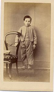 Young Boy in Costume Fashion France old Photo CDV 1860'